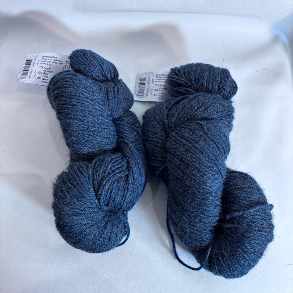 CASCADE YARNS Blue Cascade 220 Yarn 2 Skeins Peruvian Highland Wool NEW WITH TAG